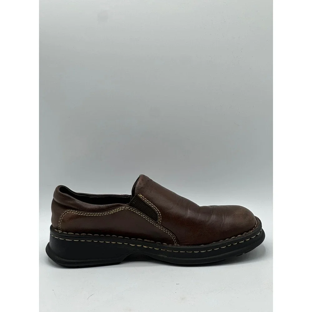 BORN Mens Brown Leather Slip On Loafers Casual Comfort Shoes Size 6.5 EU 37